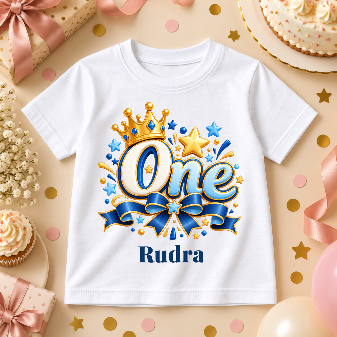 Royal One Birthday Personalized Crown Tshirt