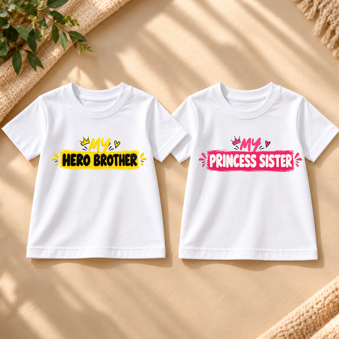 MY HERO BROTHER & MY PRINCESS SISTER MATCHING T-SHIRT COMBO