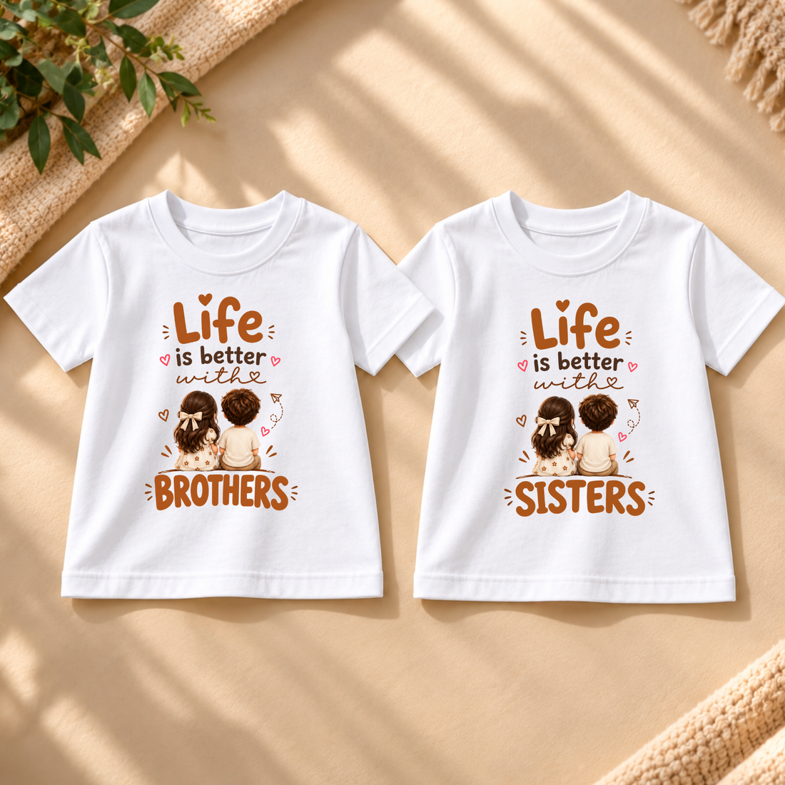 LIFE IS BETTER WITH BROTHERS & SISTERS – MATCHING SIBLING T-SHIRT COMBO