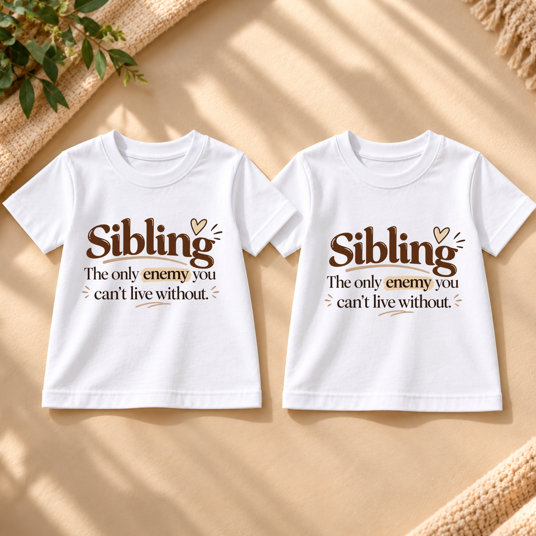 SIBLING THE ONLY ENEMY YOU CAN’T LIVE WITHOUT MATCHING T-SHIRT COMBO