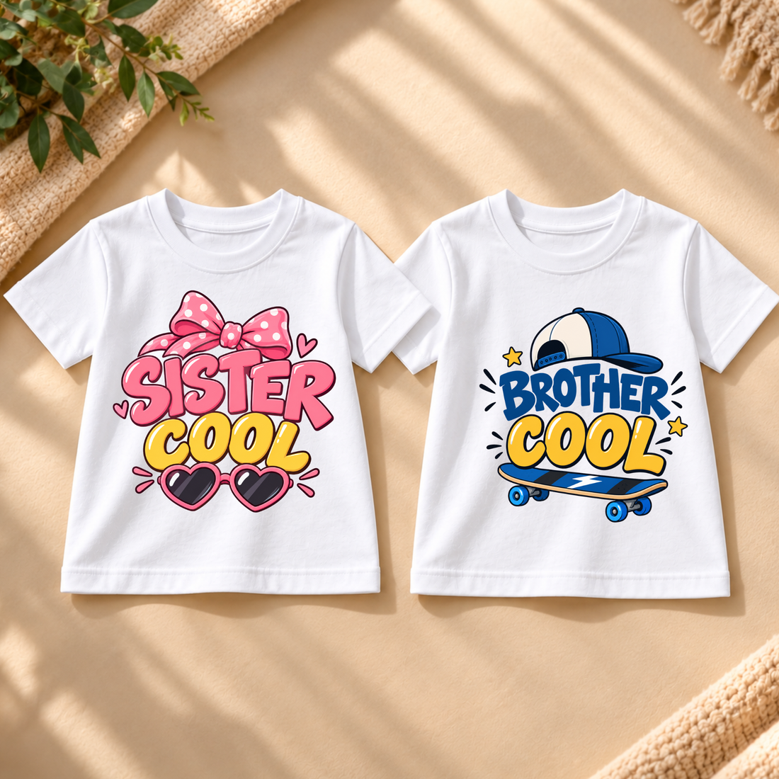 BROTHER COOL & SISTER COOL – MATCHING SIBLING T-SHIRT COMBO