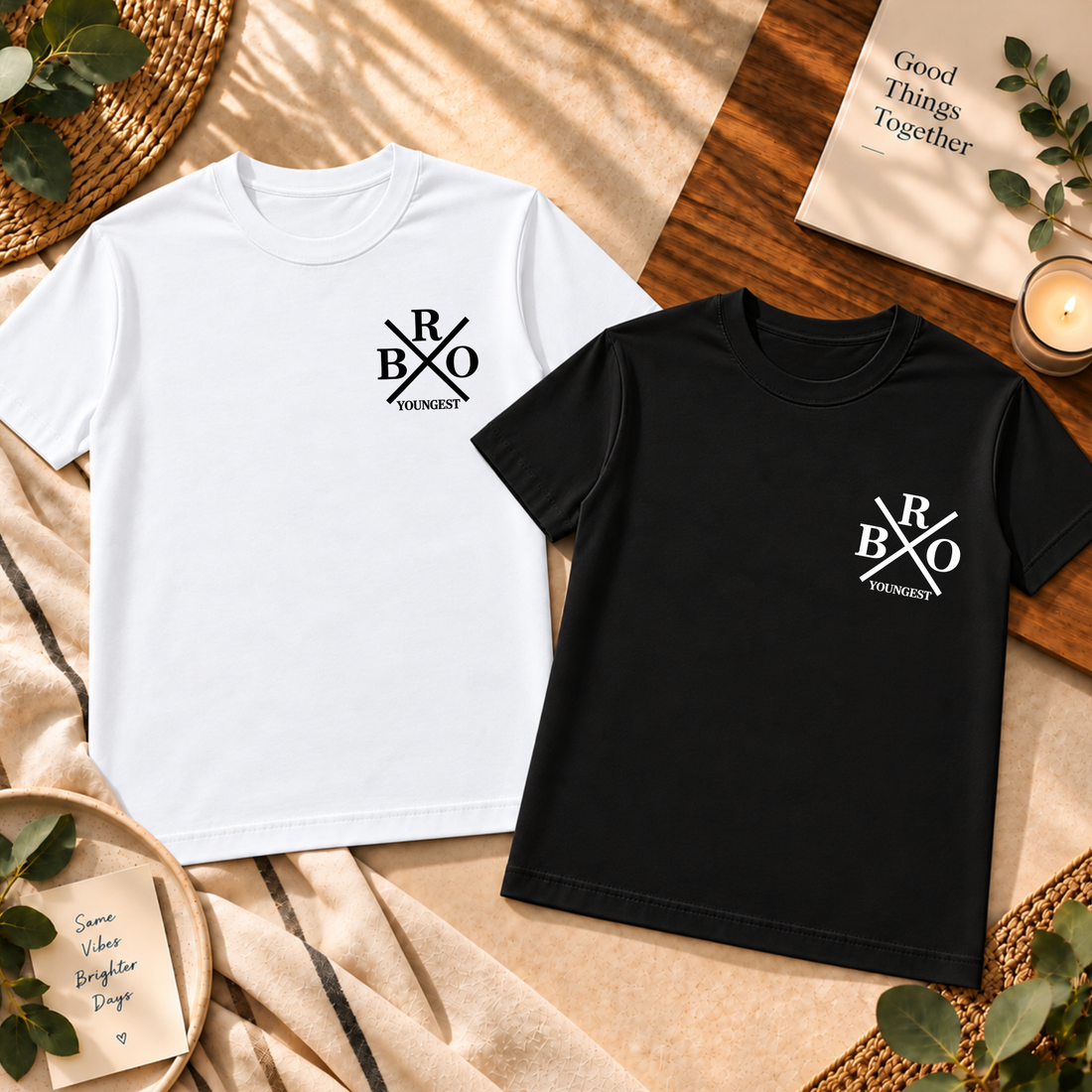 YOUNGEST SIBLING DUO T-SHIRT COMBO – BLACK & WHITE