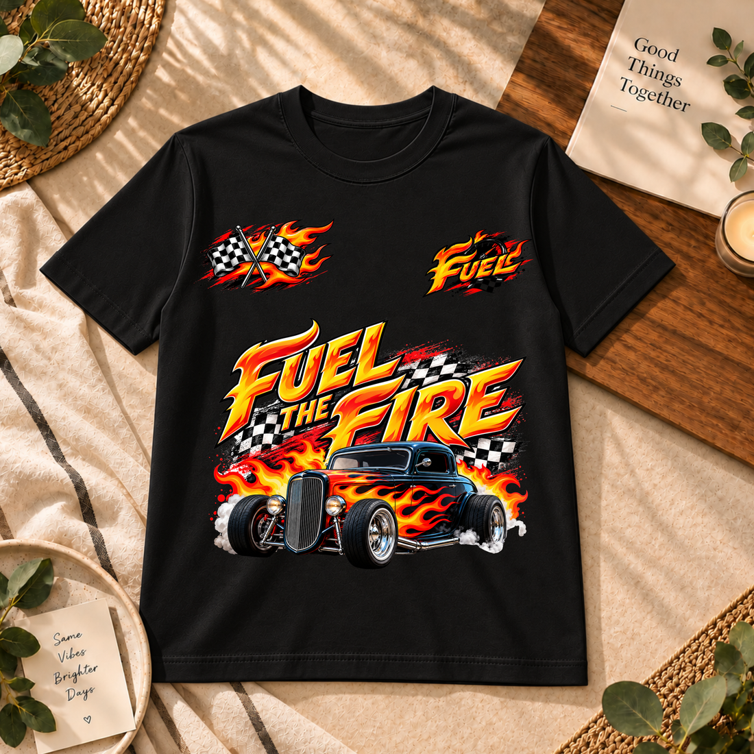Fuel The Fire Racing Graphic Black T-Shirt
