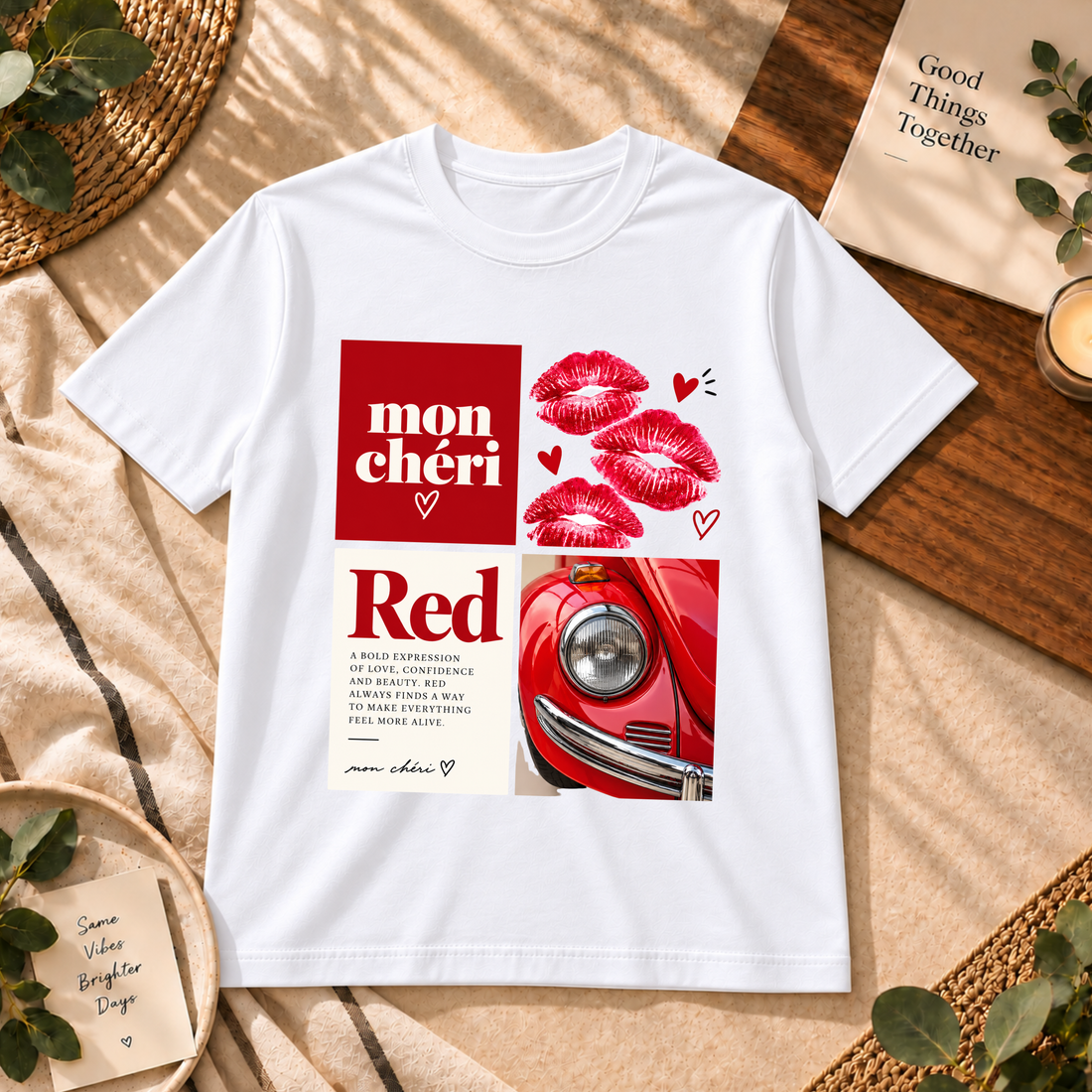 Mon Chéri Red Vintage Graphic T-Shirt