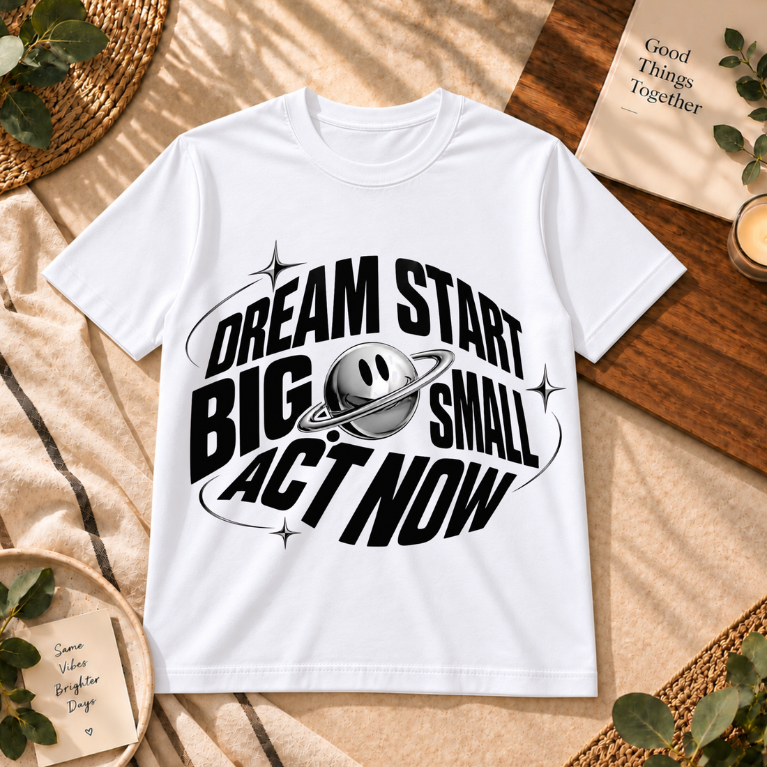 Dream Big Act Now Statement T-Shirt