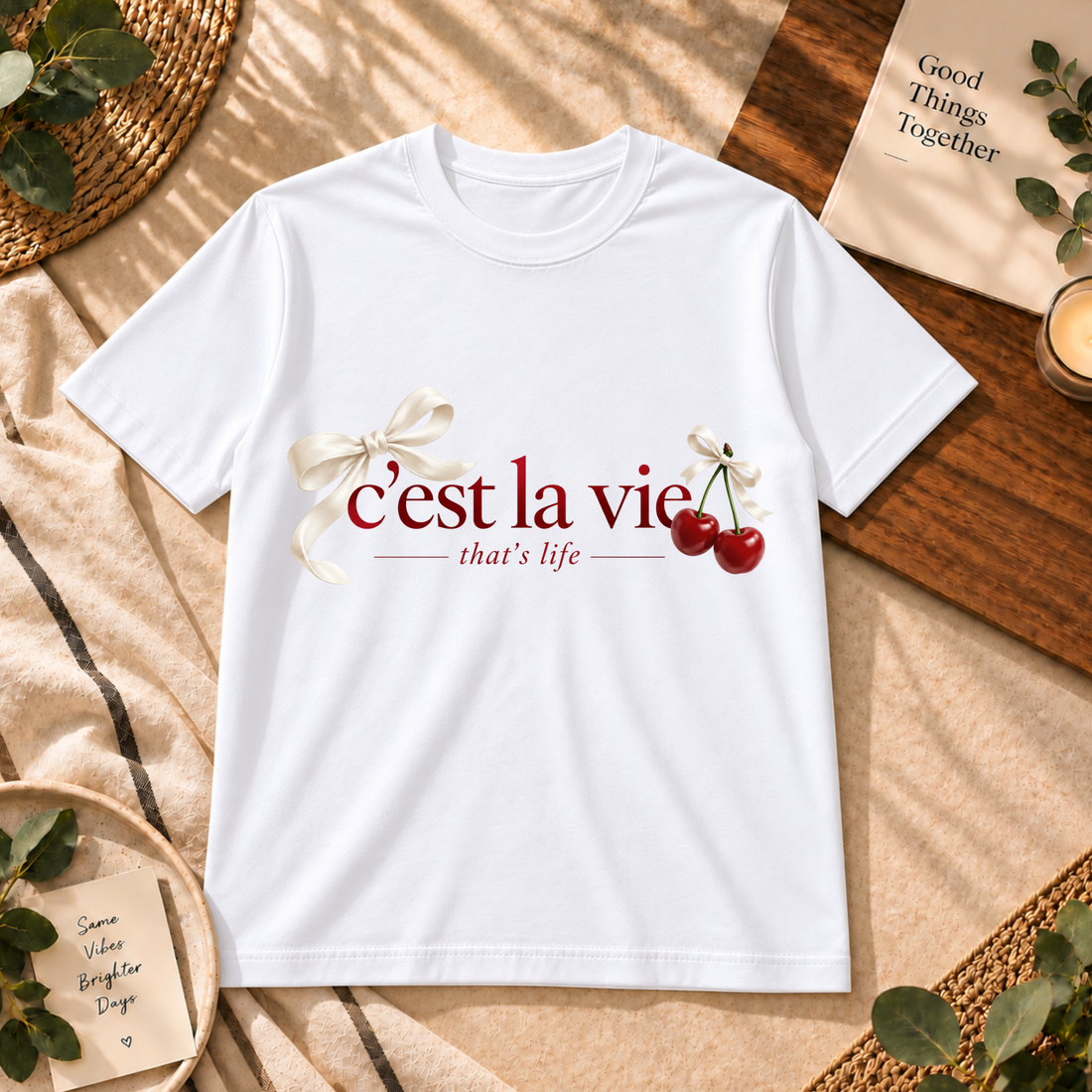 C’est La Vie Cherry Graphic T-Shirt