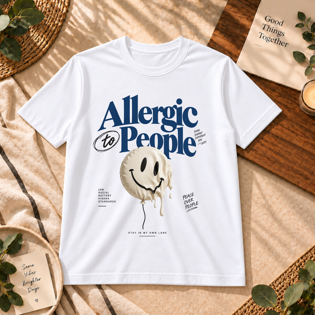 Allergic to People Statement Graphic T-Shirt