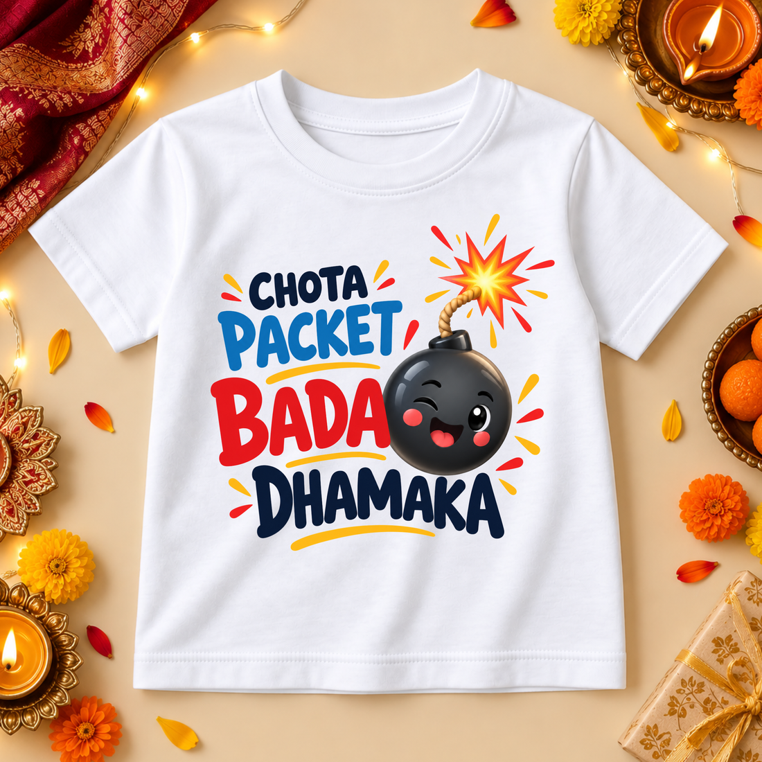 Chota Packet Bada Dhamaka  Festive Kids T-Shirt
