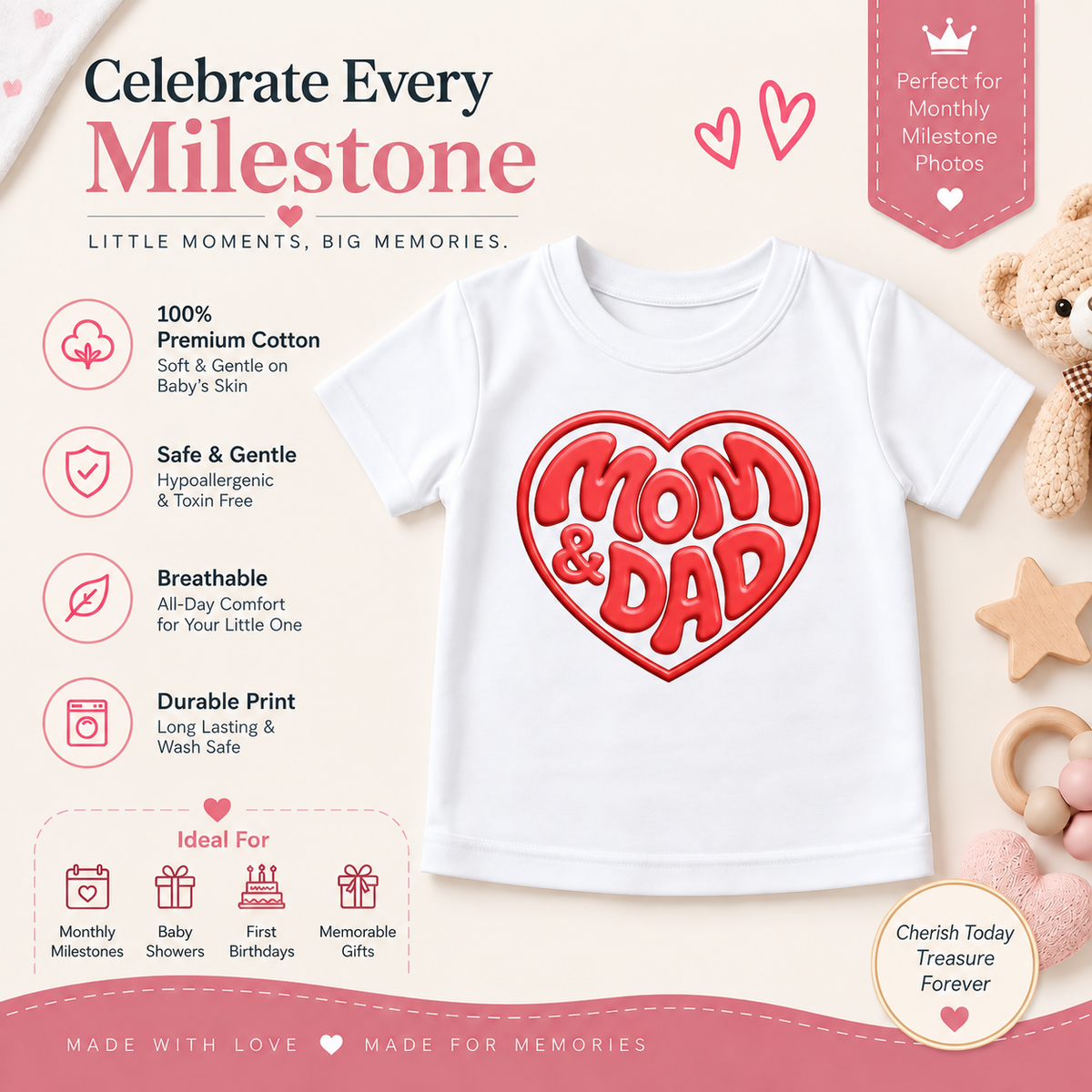 Mom & Dad Forever Love Kids T-Shirt
