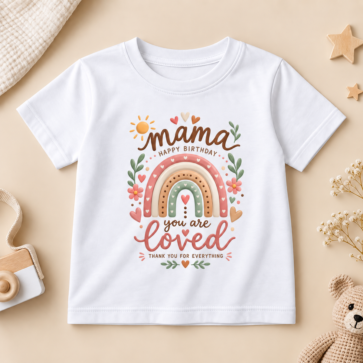 Mama Happy Birthday Rainbow Kids T-Shirt