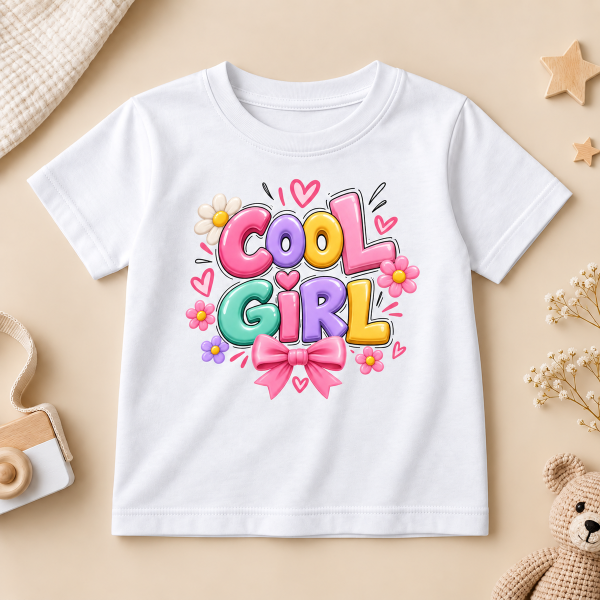 Cool Girl Bow Print premium T-Shirt