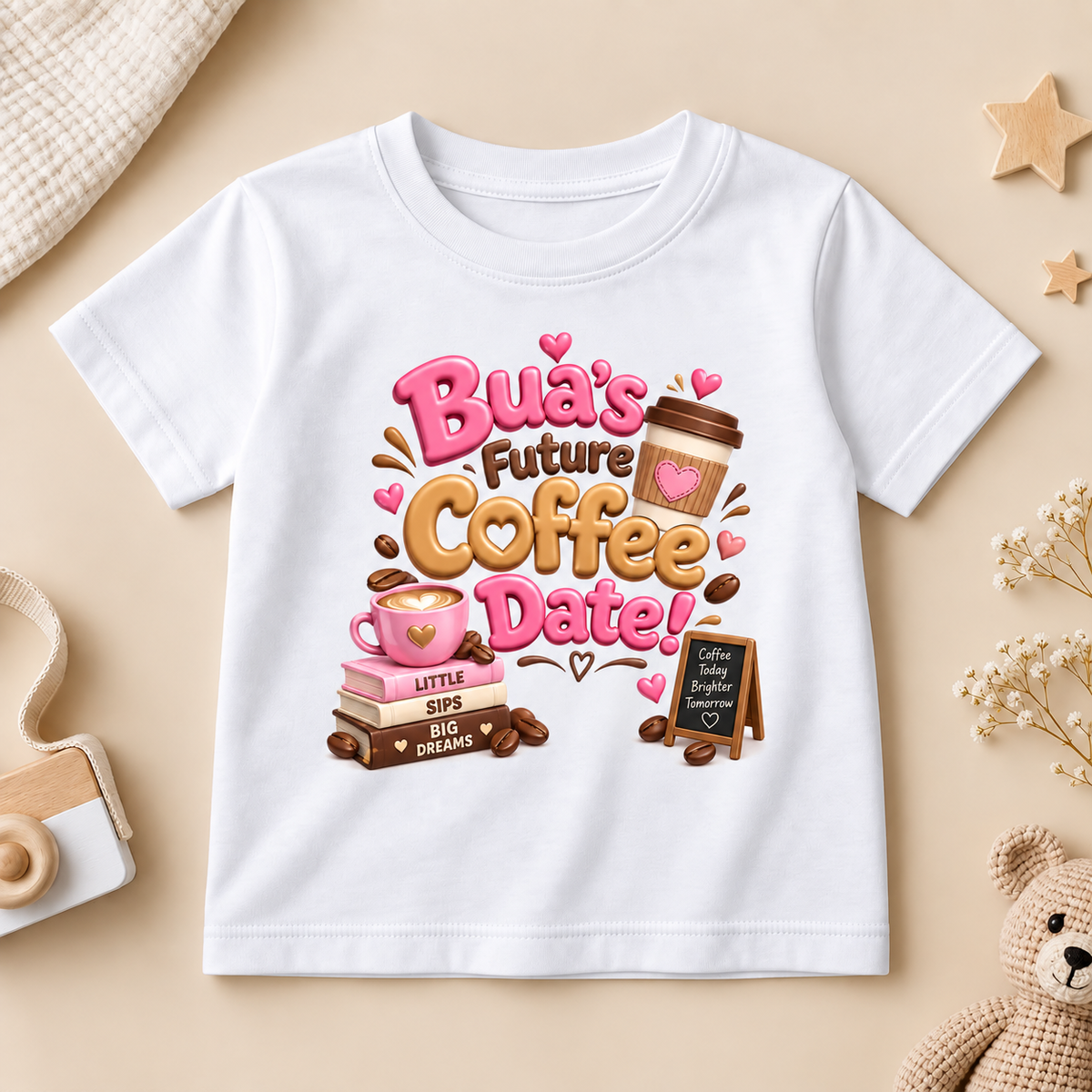 BUA'S FUTURE COFFEE DATE KIDS T-SHIRT