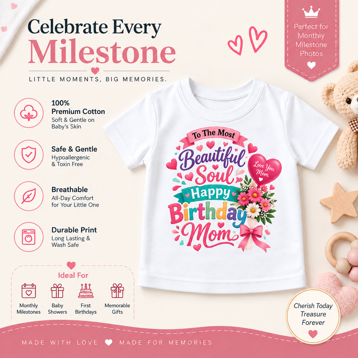 SWEETEST MOM BIRTHDAY SPECIAL KIDS T-SHIRT