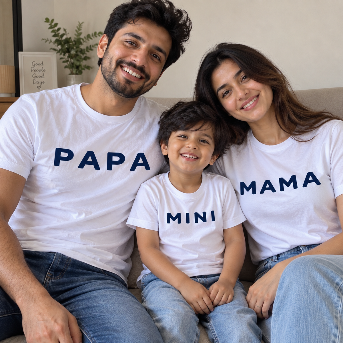 TRIO FAMILY COMBO – PAPA, MAMA & MINI MATCHING T-SHIRTS 👨‍👩‍👦❤️