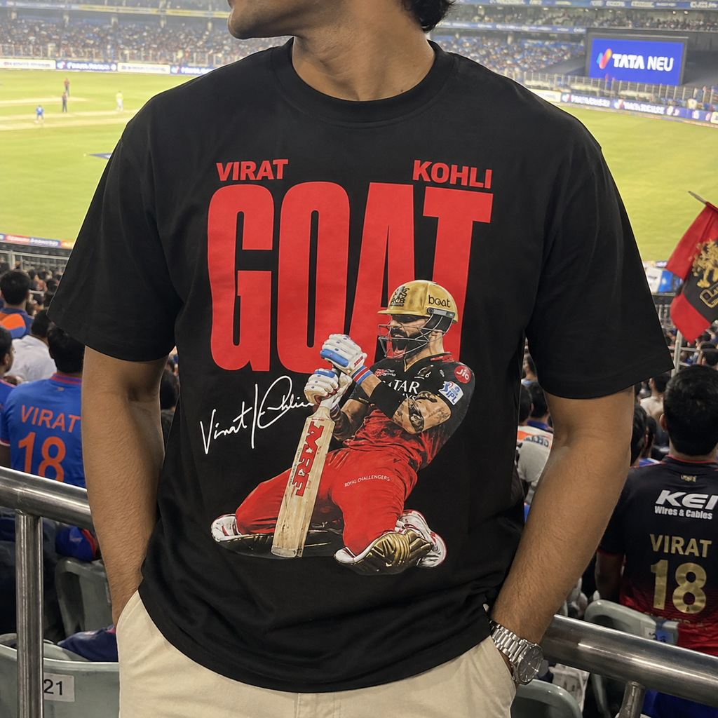 VIRAT KOHLI GOAT – PREMIUM UNISEX GRAPHIC T-SHIRT 🏏🔥