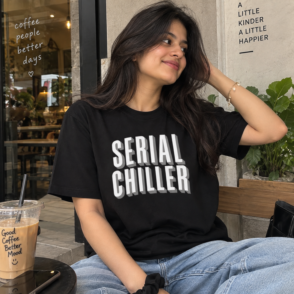 🖤 SERIAL CHILLER — UNISEX BLACK T-SHIRT