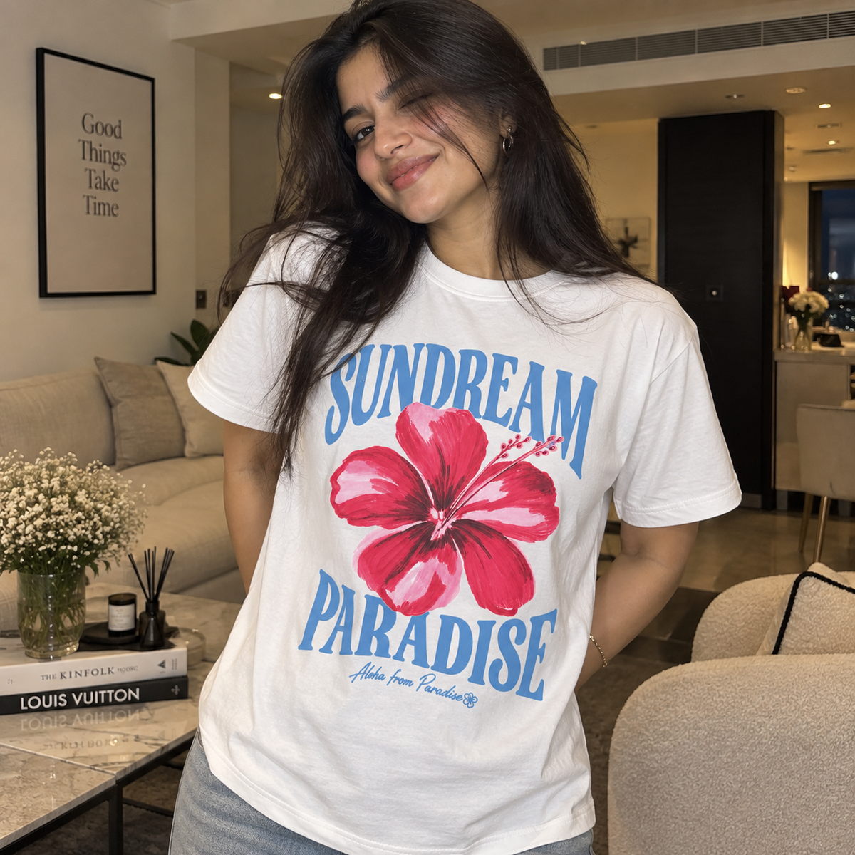 Sundream Paradise – Premium Tropical Hibiscus Graphic T-Shirt