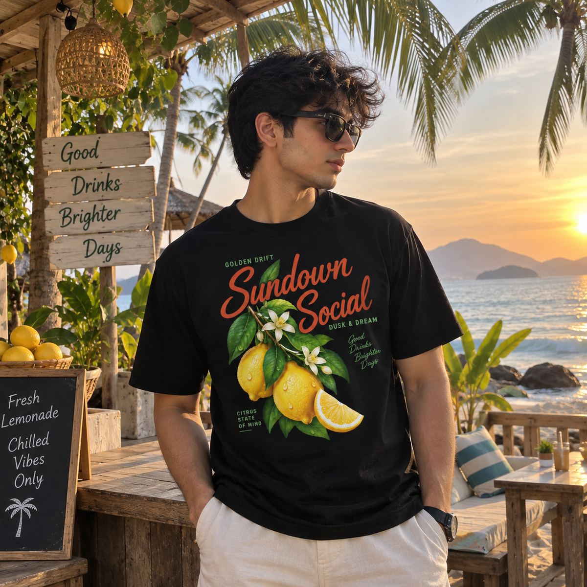 Sundown Social Citrus Graphic T-Shirt – Tropical Vibes Edition