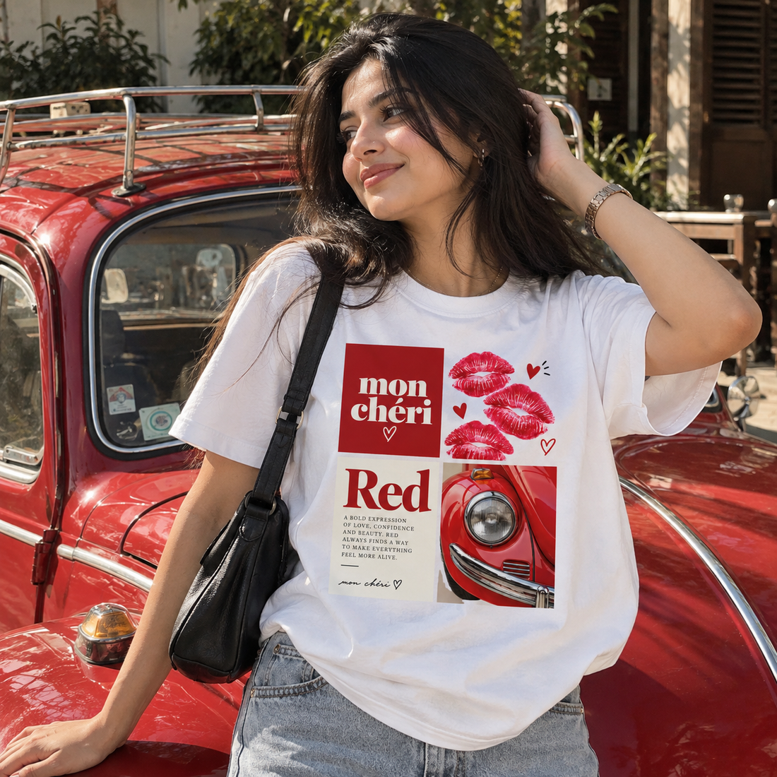 Mon Chéri Red Vintage Graphic T-Shirt