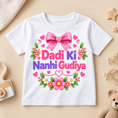“Dadu Dadi Ki Nanhi Gudiya” Cute Printed T-Shirt
