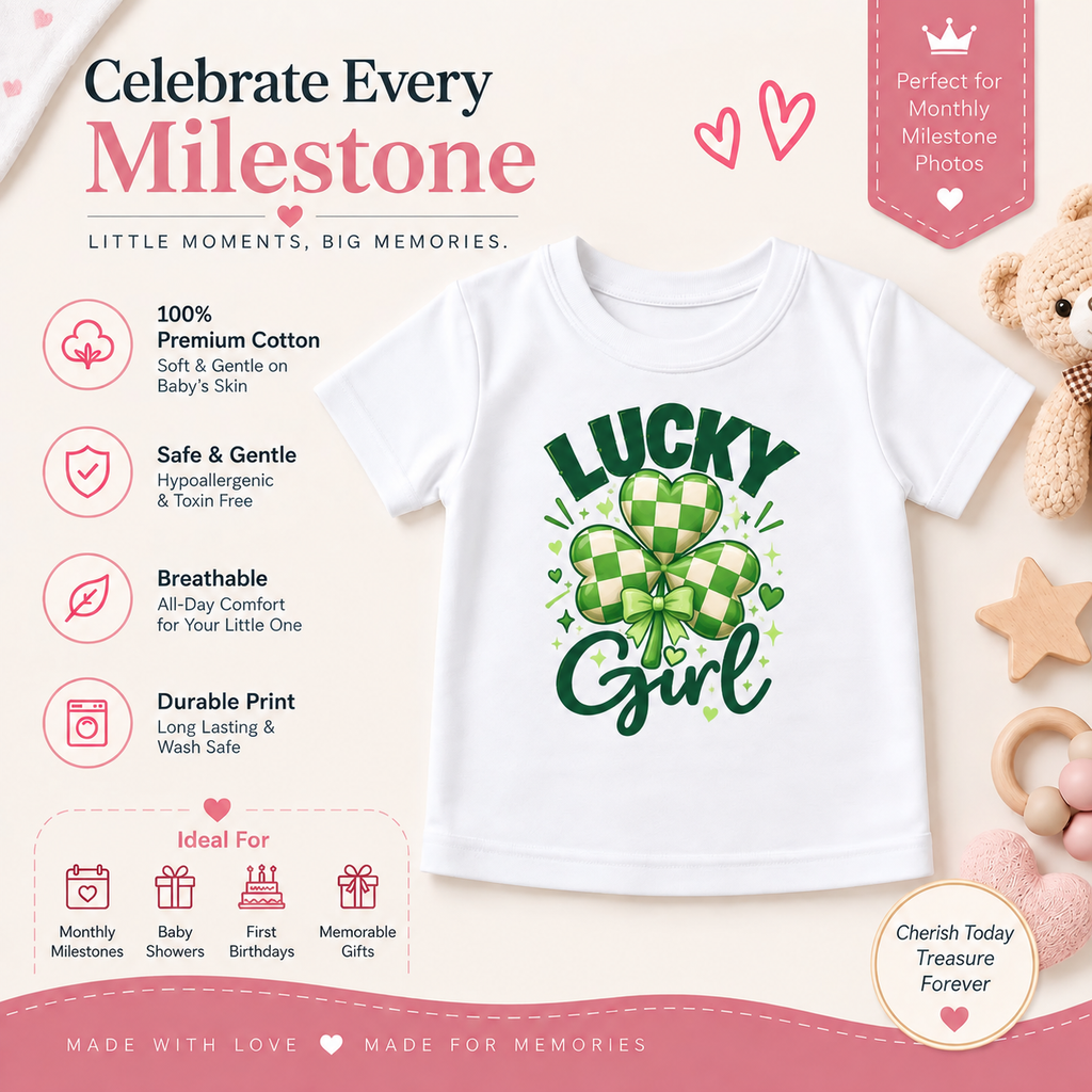 Lucky Charm Clover Girls T-Shirt