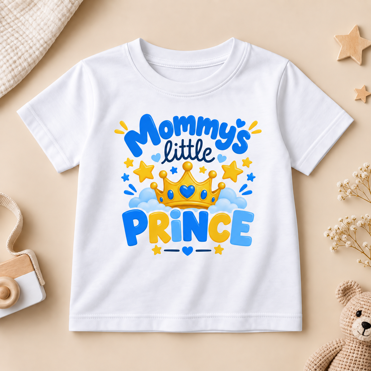 Mommy’s Little Prince Royal Crown Printed T-Shirt