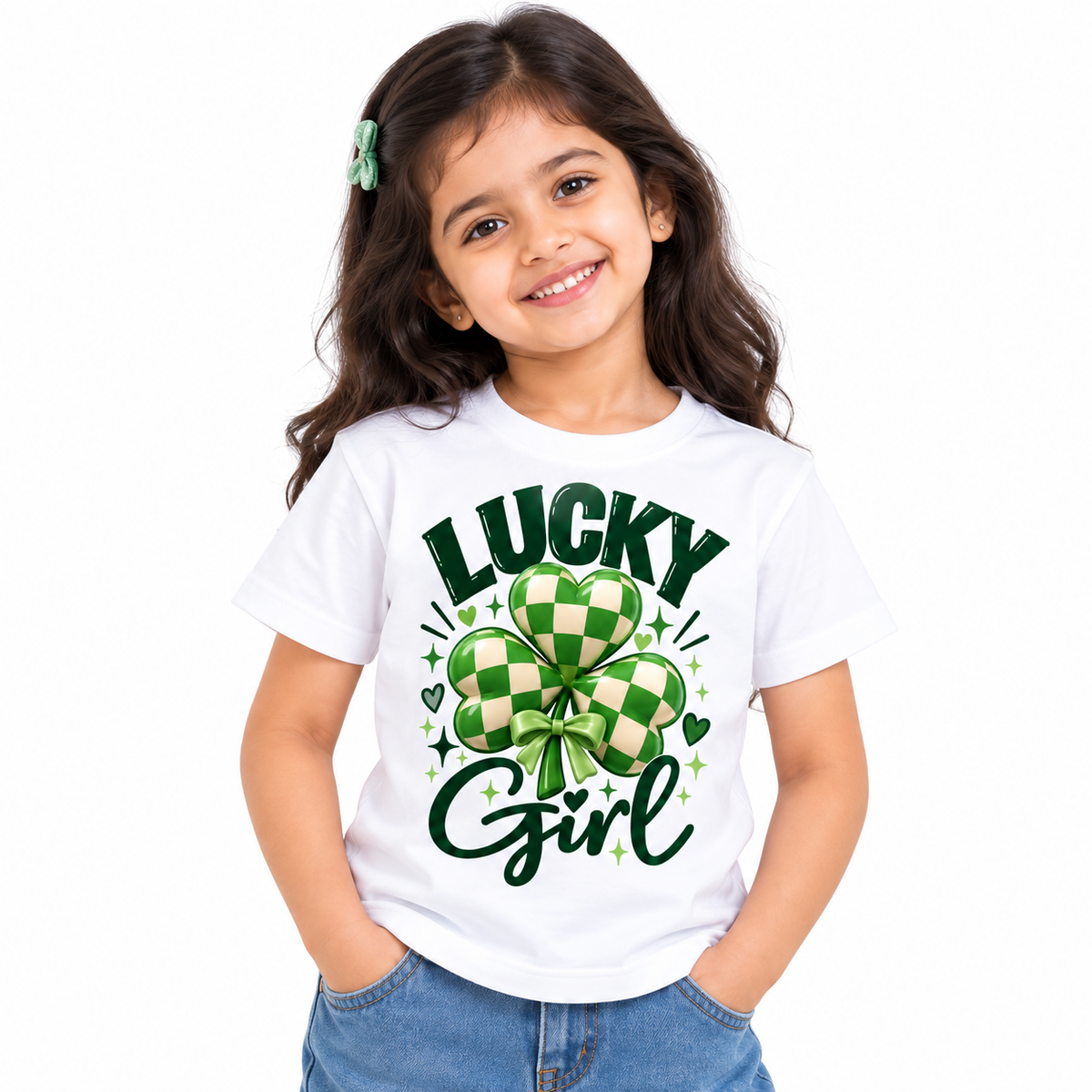 Lucky Charm Clover Girls T-Shirt
