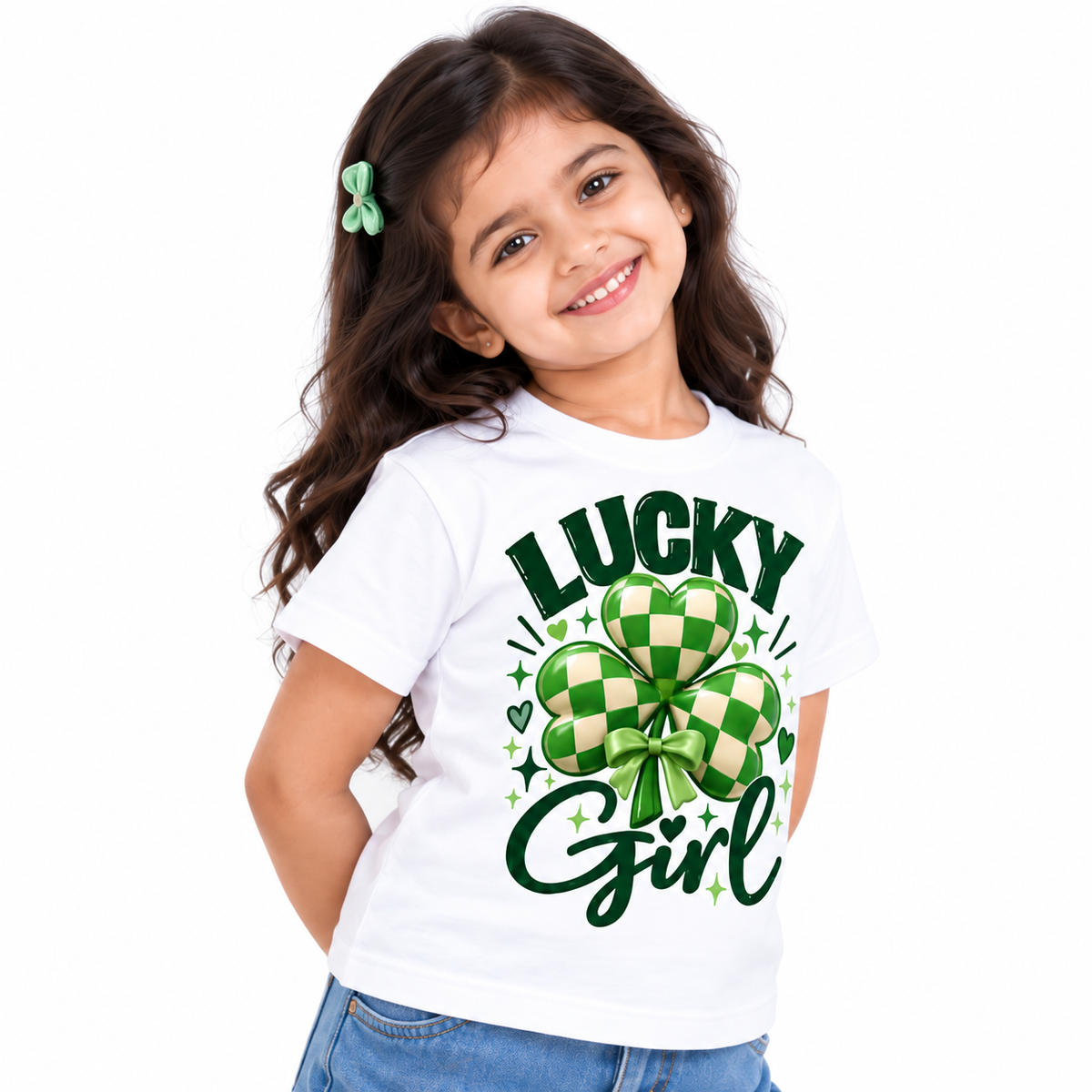 Lucky Charm Clover Girls T-Shirt