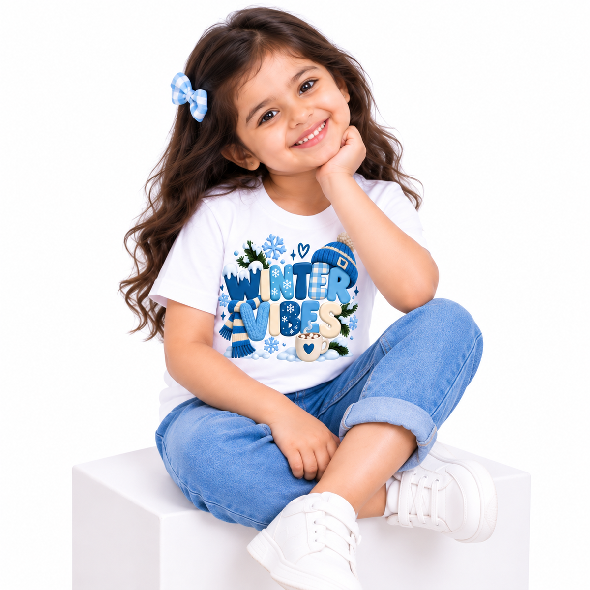 Snowflake & Winter Vibes Printed T-Shirt