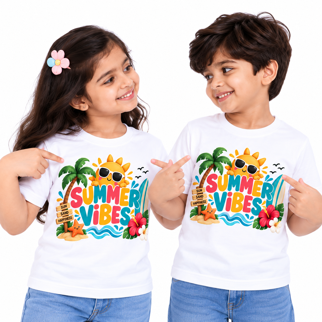 Little Sunshine Summer Vibes Kids T-Shirt