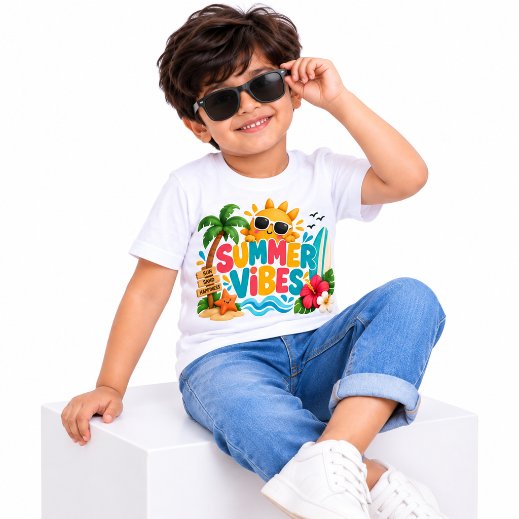 Little Sunshine Summer Vibes Kids T-Shirt