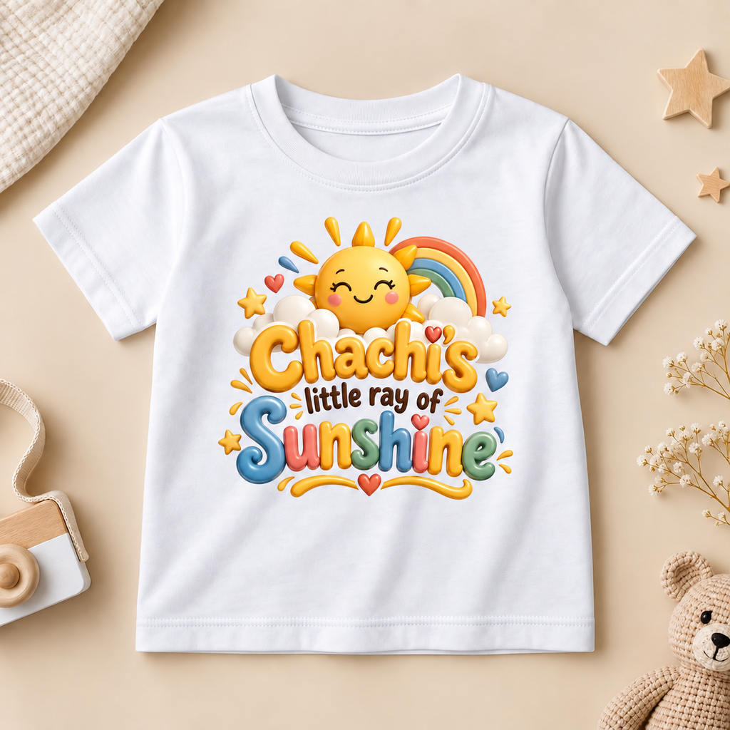 LITTLE SUNSHINE RAINBOW PRINT T-SHIRT