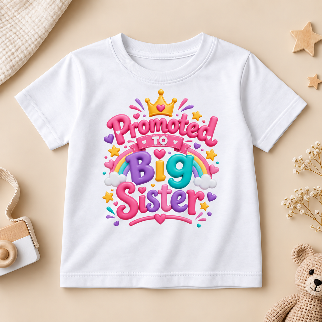 PROMOTED TO BIG SISTER CUTE KIDS T-SHIRT
