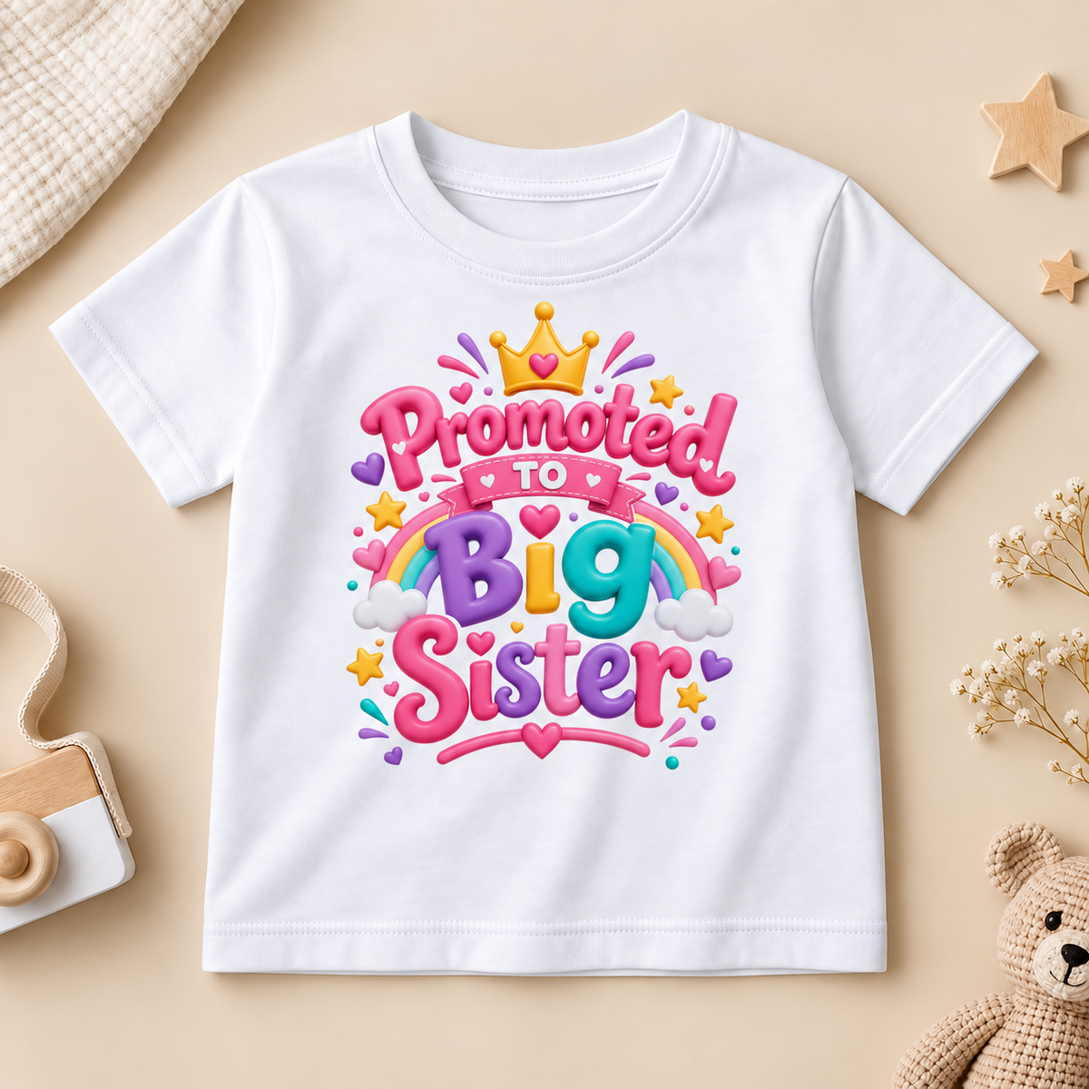 PROMOTED TO BIG SISTER CUTE KIDS T-SHIRT