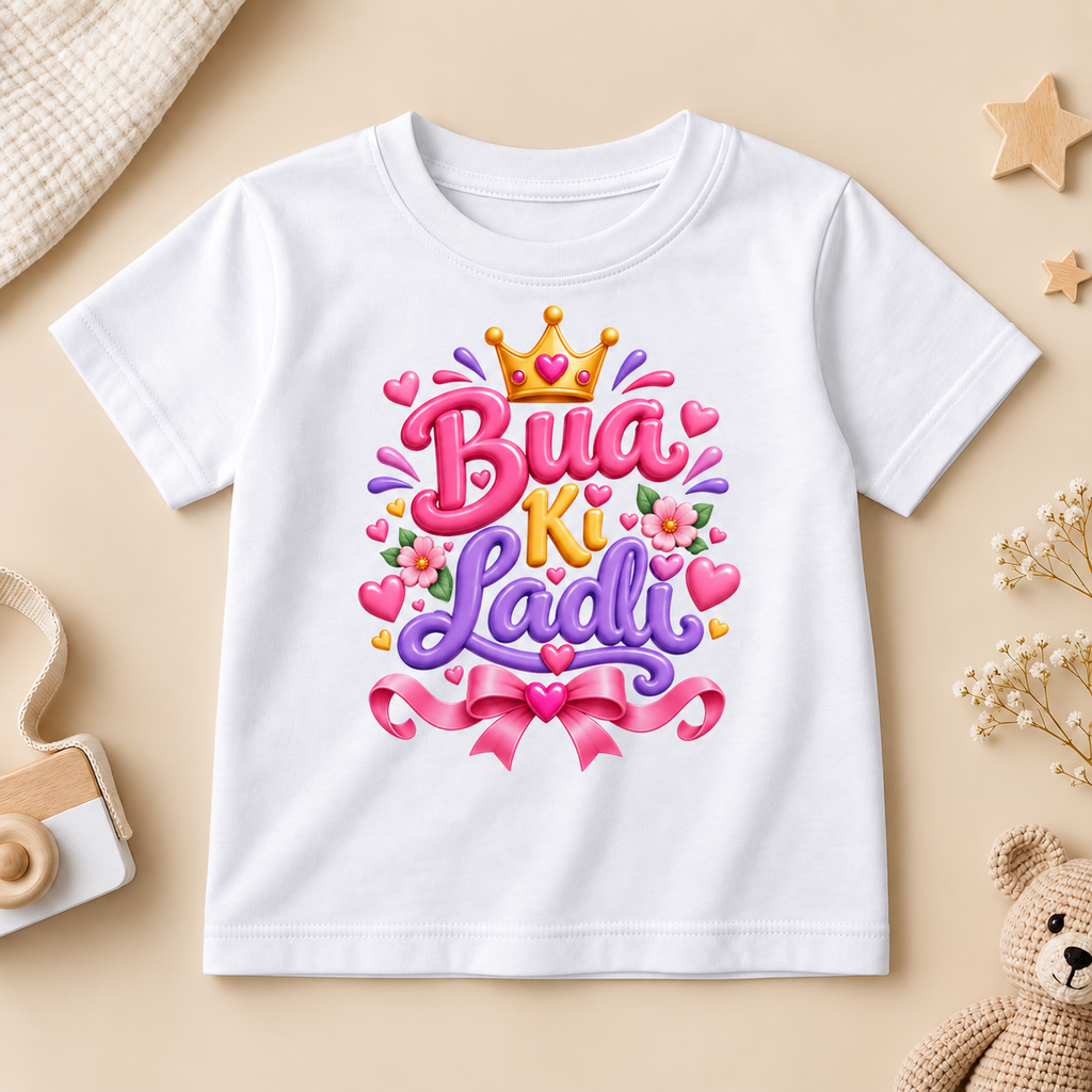 Bua Ki Laadli Princess Kids Cotton T-Shirt
