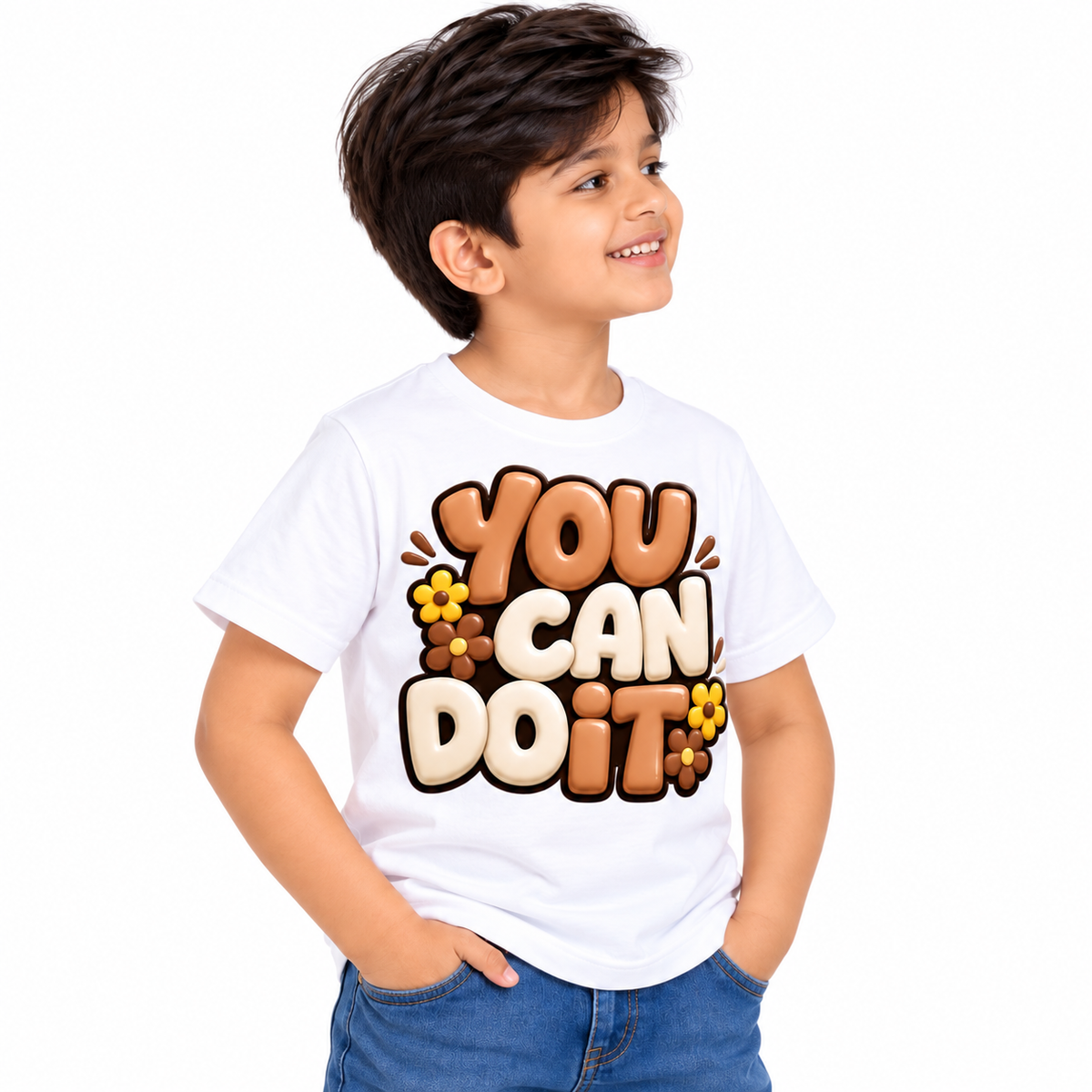You Can Do It Graphic Kids T-Shirt 🌼🤎