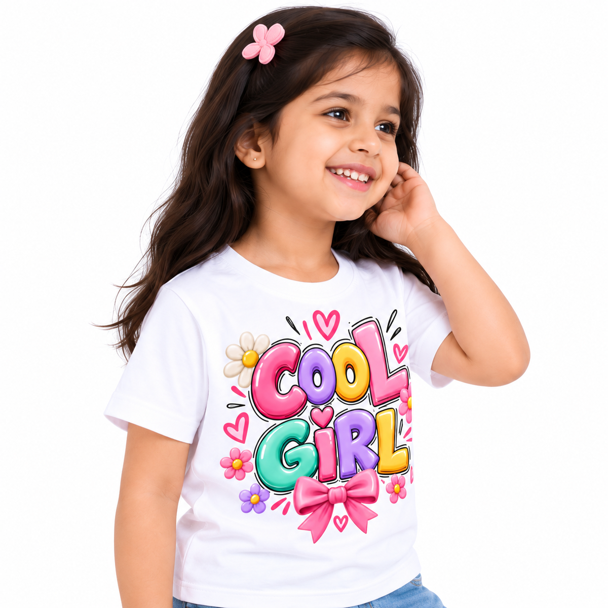 Cool Girl Bow Print premium T-Shirt