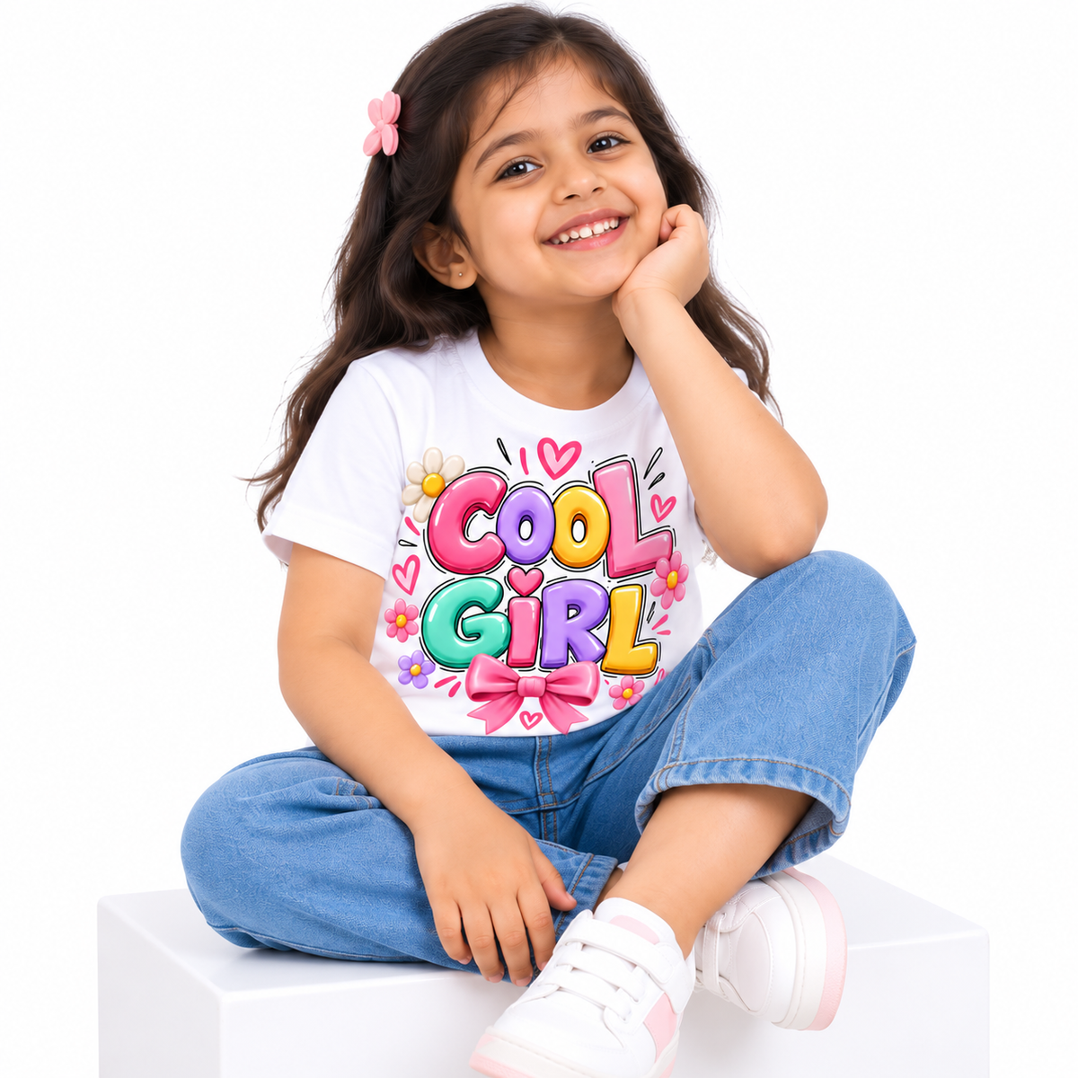Cool Girl Bow Print premium T-Shirt