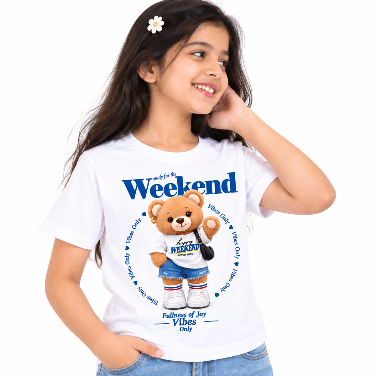 Happy Weekend Teddy Kids T-Shirt
