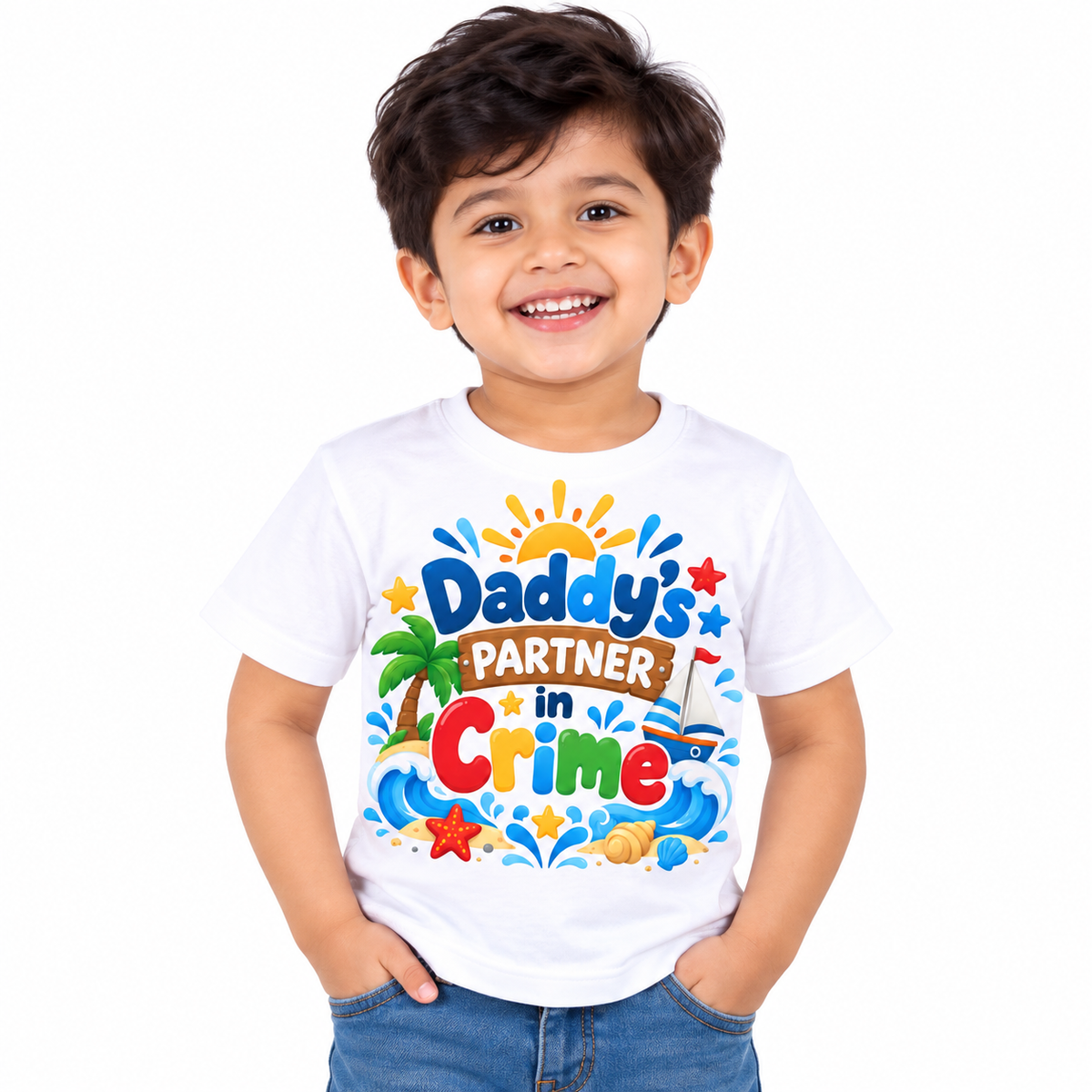 Daddy’s Partner in Crime Kids Printed T-Shirt