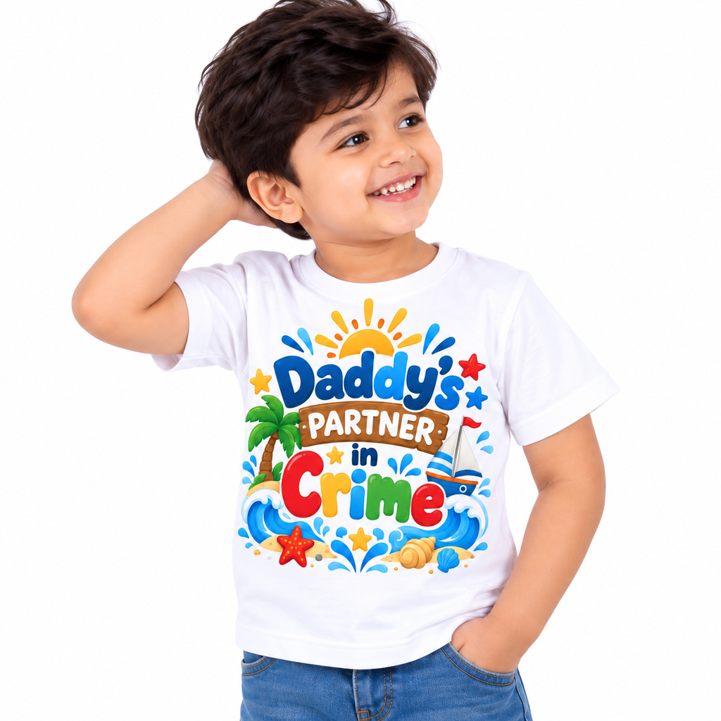 Daddy’s Partner in Crime Kids Printed T-Shirt