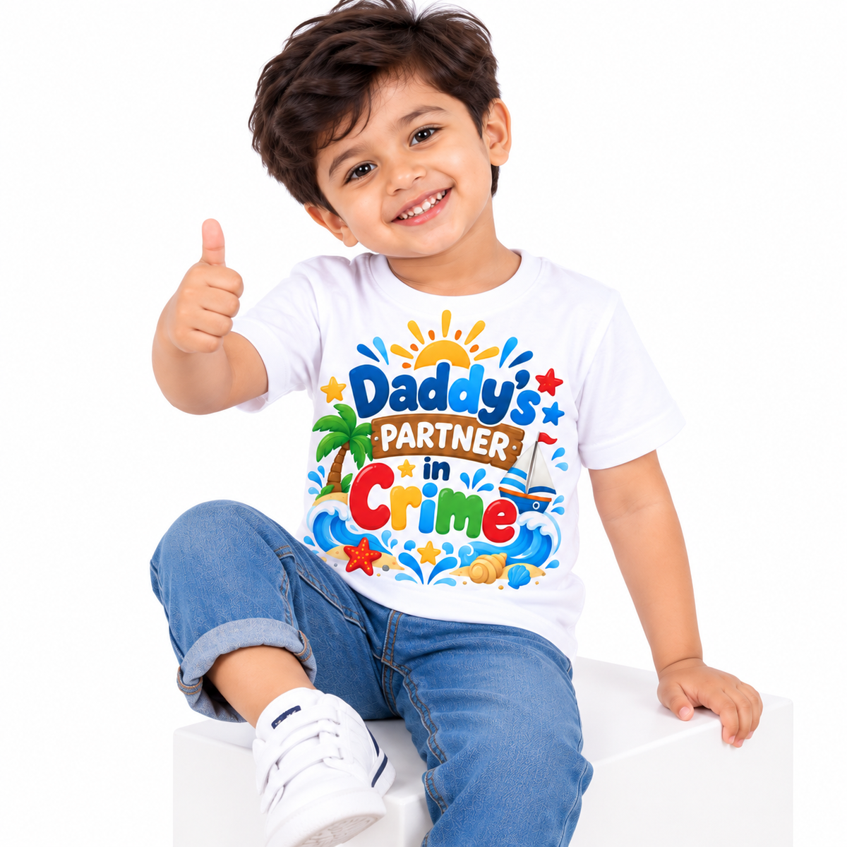 Daddy’s Partner in Crime Kids Printed T-Shirt