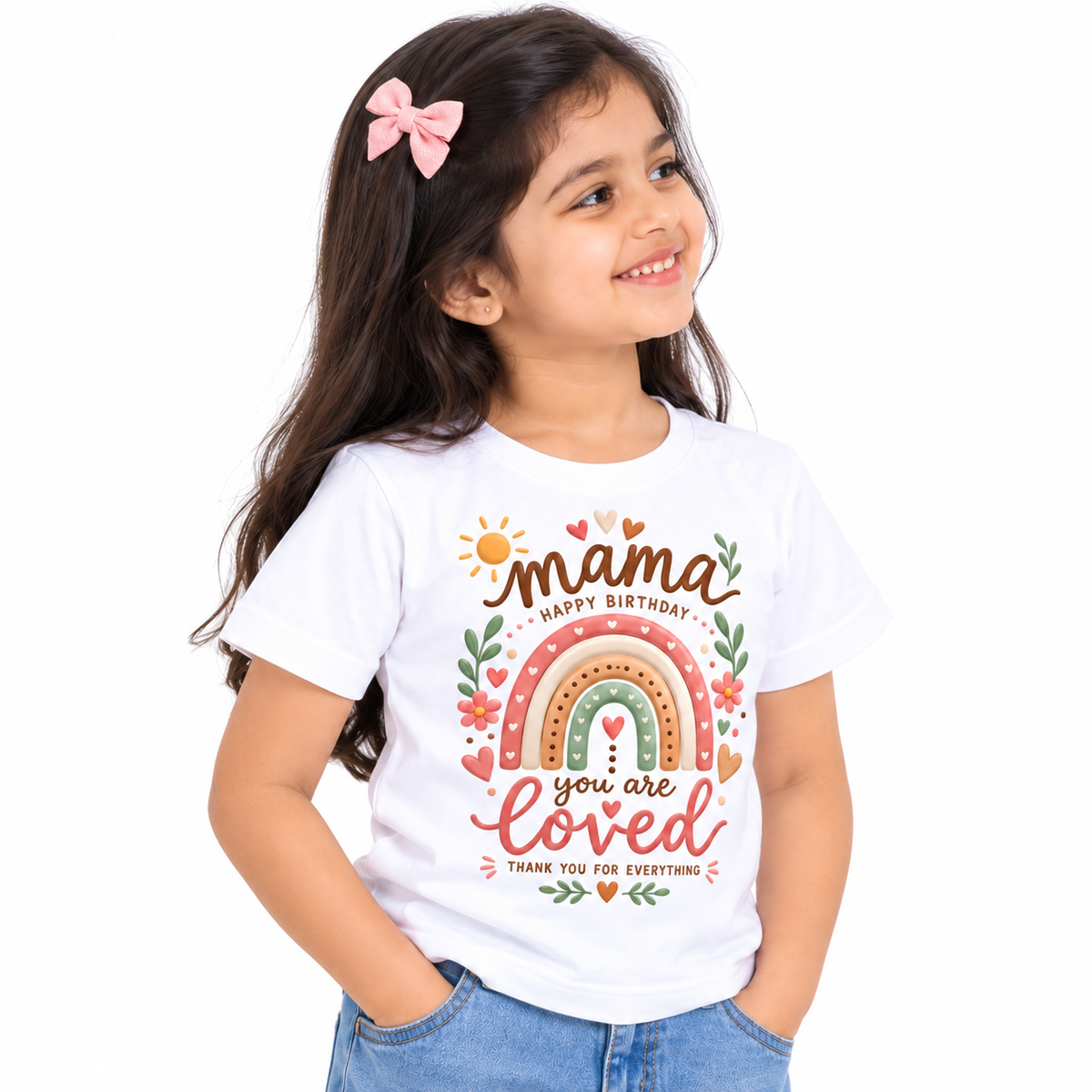 Mama Happy Birthday Rainbow Kids T-Shirt