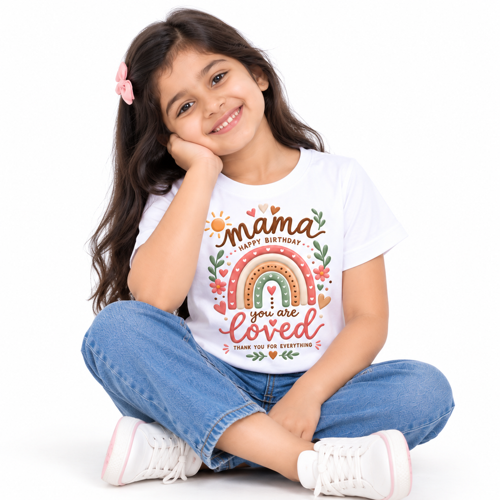 Mama Happy Birthday Rainbow Kids T-Shirt