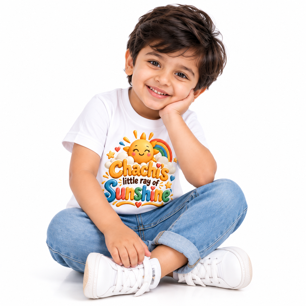 LITTLE SUNSHINE RAINBOW PRINT T-SHIRT