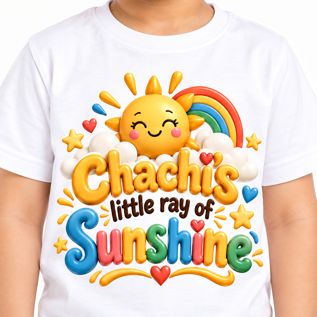 LITTLE SUNSHINE RAINBOW PRINT T-SHIRT