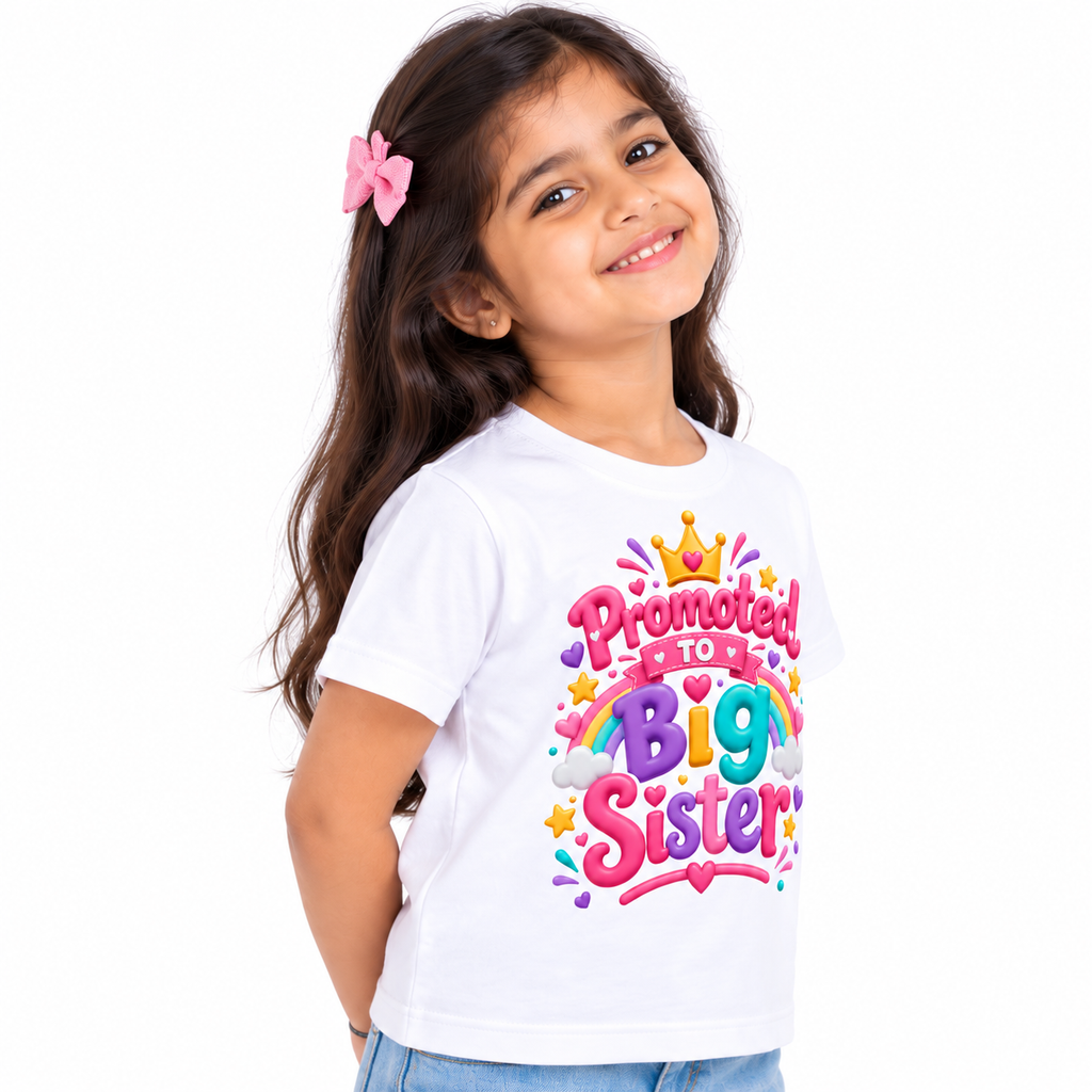 PROMOTED TO BIG SISTER CUTE KIDS T-SHIRT