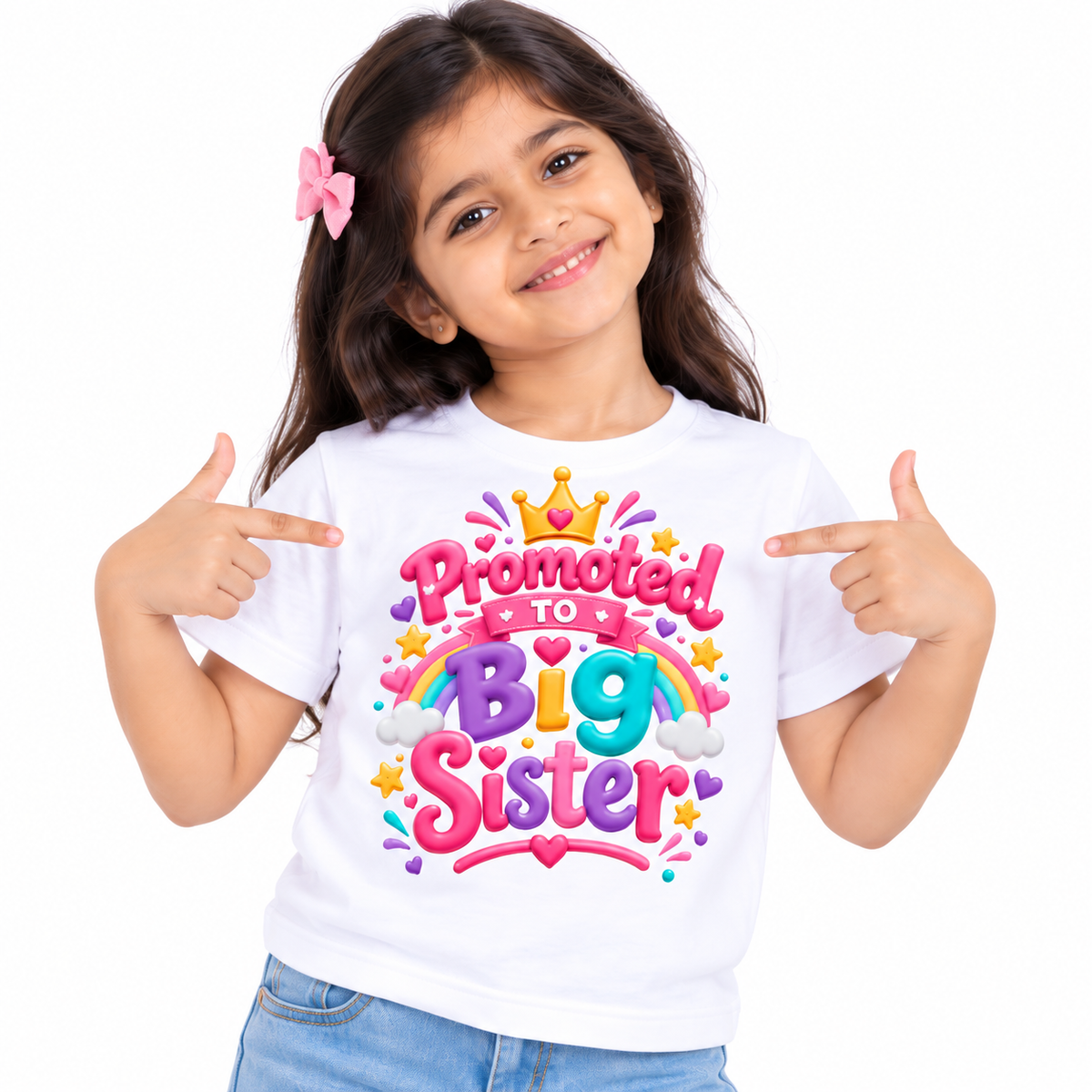PROMOTED TO BIG SISTER CUTE KIDS T-SHIRT