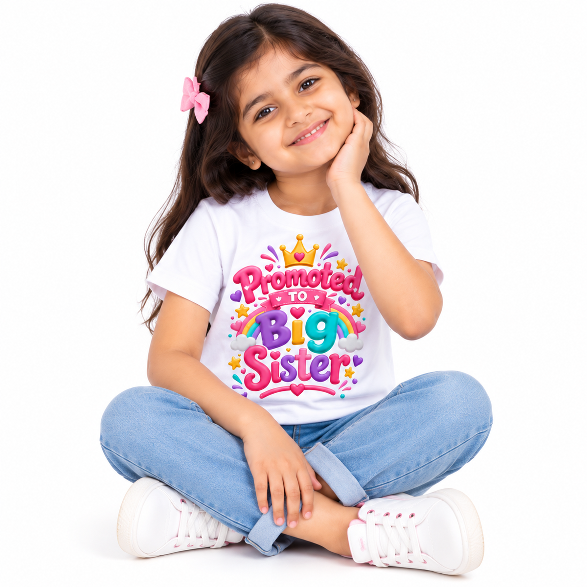 PROMOTED TO BIG SISTER CUTE KIDS T-SHIRT