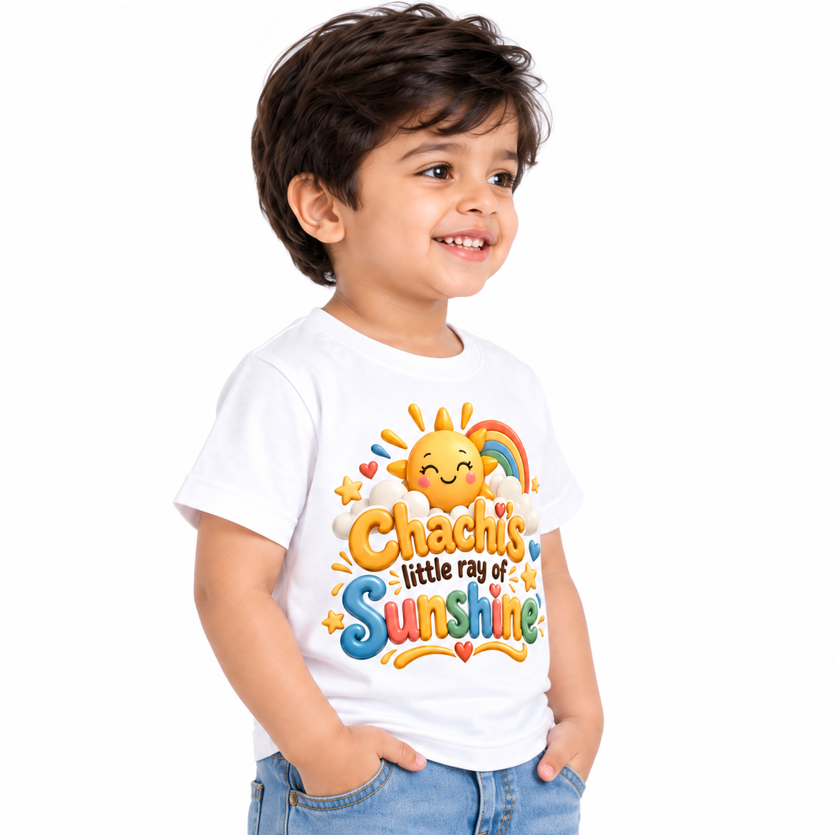 LITTLE SUNSHINE RAINBOW PRINT T-SHIRT